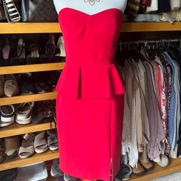 ⭐️BOGO FREE⭐️ NWOT BCBG MaxAzria Penelope Elegant Red Strapless Dress - Picture 5 of 12